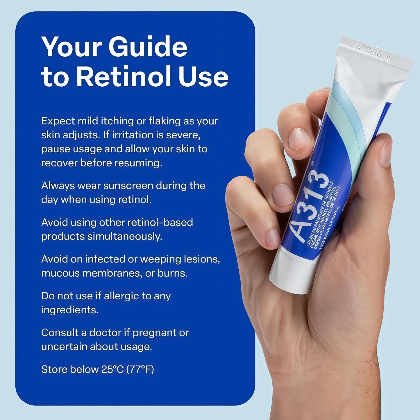 A313 French Pharmacy Vitamin A (Retinoids) Lightweight Face Cream for Anti-Aging, Reduce Wrinkles, Prevents Acne Breakouts, and Hyperpigmentation - Skincare for Smooth, Radiant Skin - 50g Cream